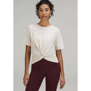 Lululemon Crescent T-Shirt Spark Bone Off White Size 8 Pima Cotton Short Sleeve